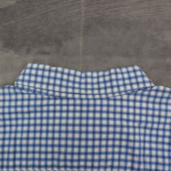 Columbia Button Up Shirt Mens M Blue Checked Fishing Outdoor Fish Hike Camp - Picture 11 of 14